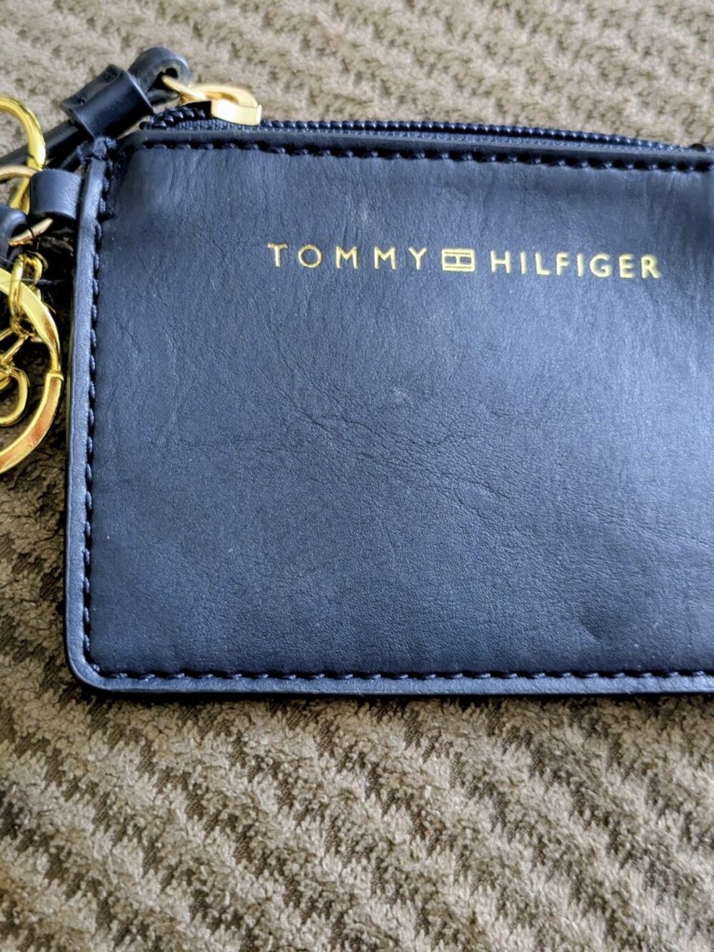 NEW! Navy Blue Tommy Hilfiger Coin Wallet with Embellished Keychain